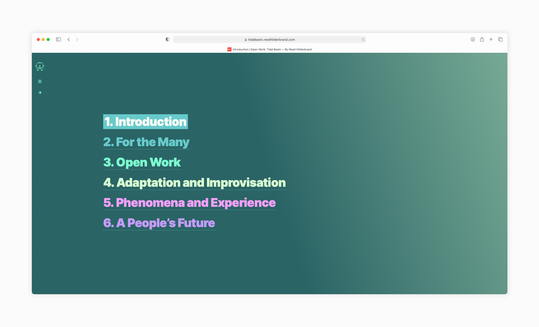 Open Work: Tidal Basin